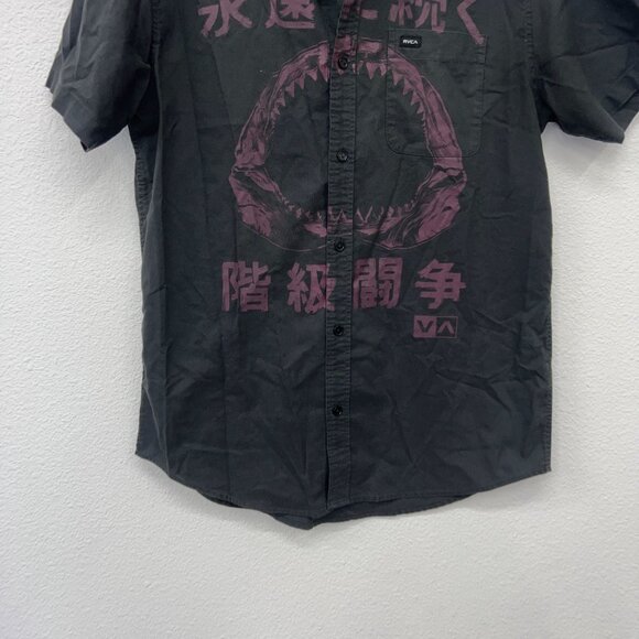 RVCA Gray Shirt with Pink Graphic - Picture 3 of 8